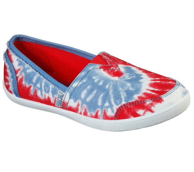 Skechers Dam Vita/Marinblå Platta Skor - Bobs B Cute - Charmed Flower - Sverige (DKVYG-3186)